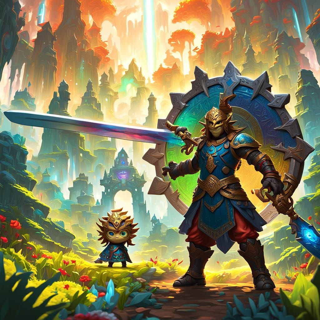 Chibi Link with Master Sword and Hylian Shield