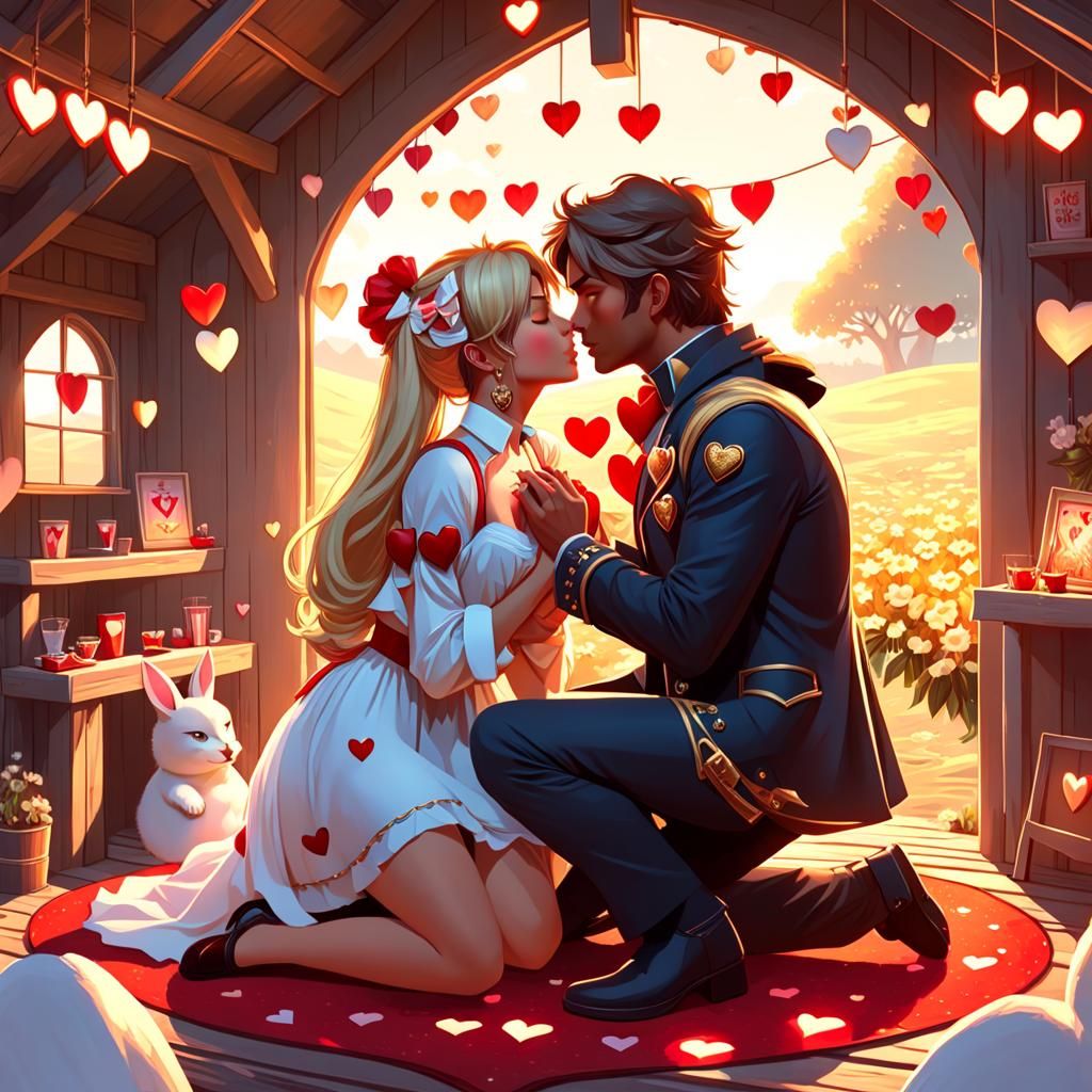 In their "love shack" asking her to marry him