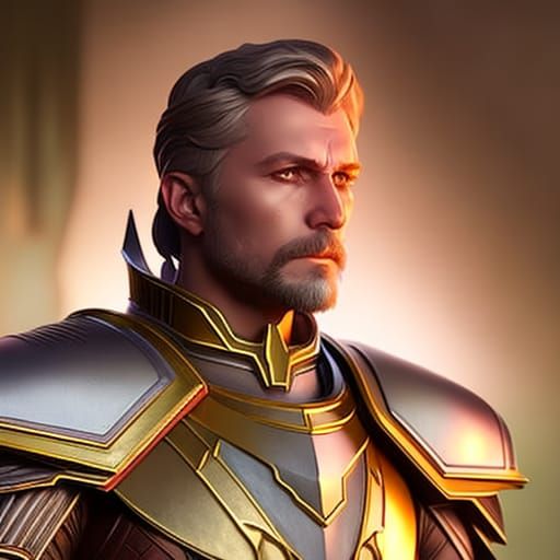 Majestic Knight Portrait in Bright Colors