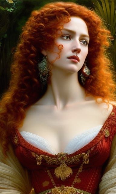 Hyperrealistic Goddess in Intricate Lace and Ribbon Head Por...