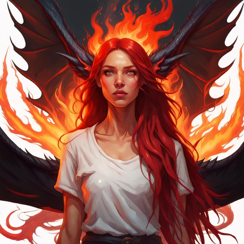 Dragon Woman Portrait in Hyperdetailed Digital Art