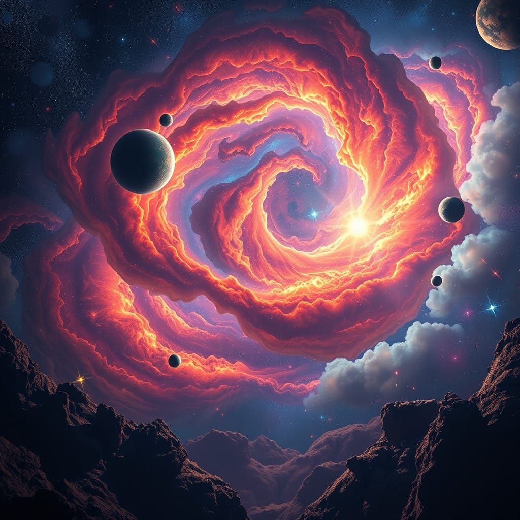 Majestic Galaxy in Vibrant Cosmic Colors