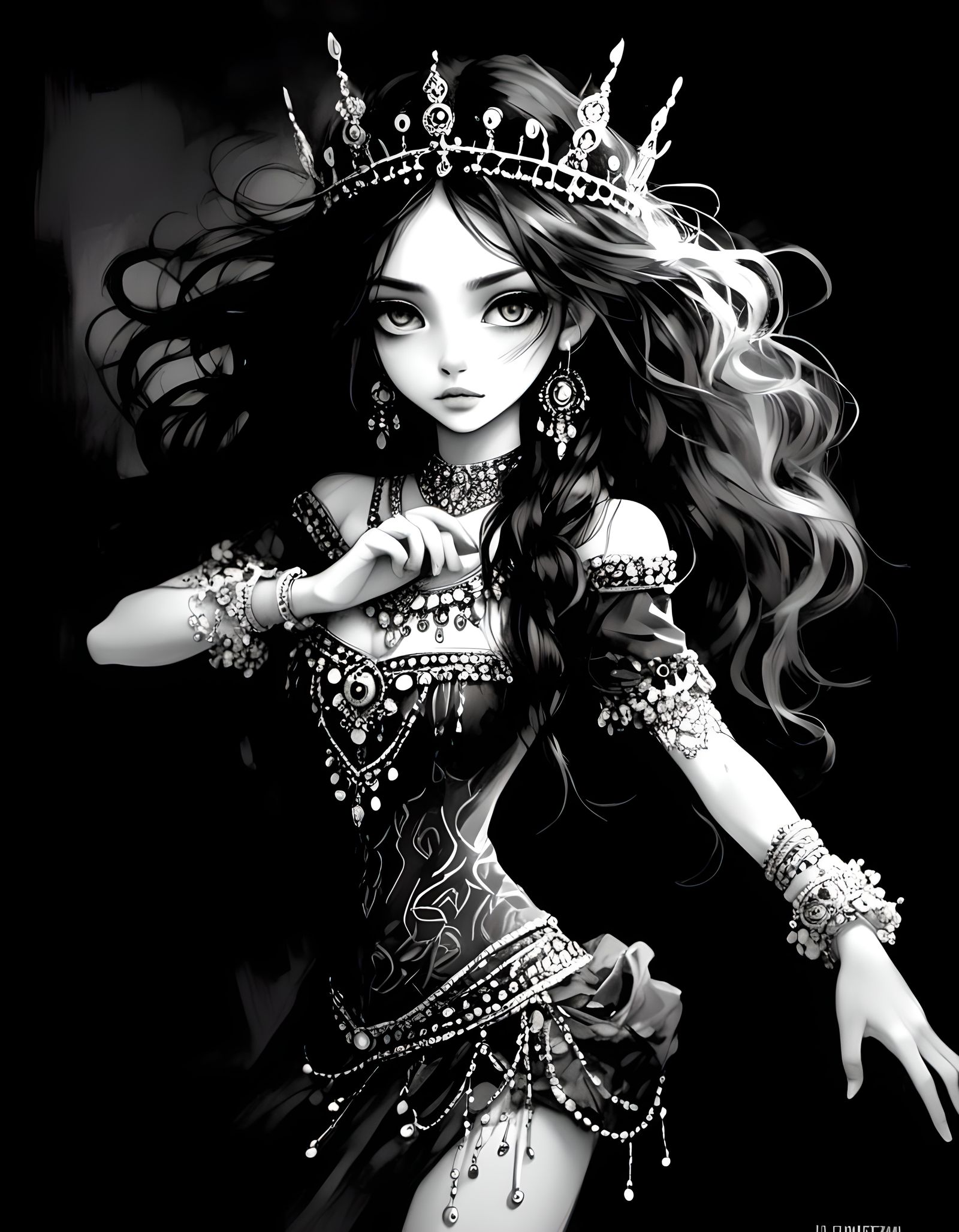 Anime Girl: Expressive Eyes, Intricate Details