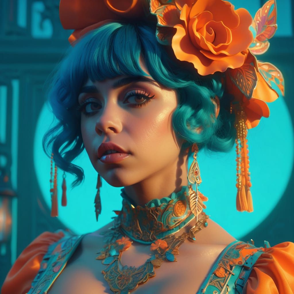 Melanie Martinez Portrait in Vibrant Digital Art