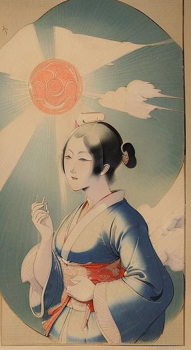 Kawanabe Kyosai - Hell Courtesan (1874) re imagined in 1500s...