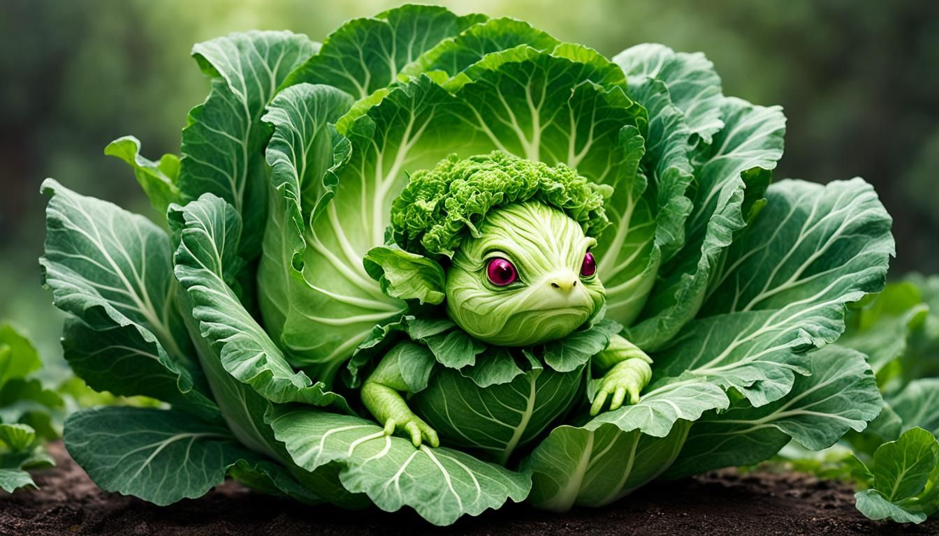 Cute Cerise eyed Cabbage creature