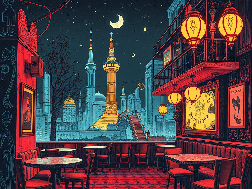 Night Cafe: Atelier Olschinsky-Inspired Patent Art