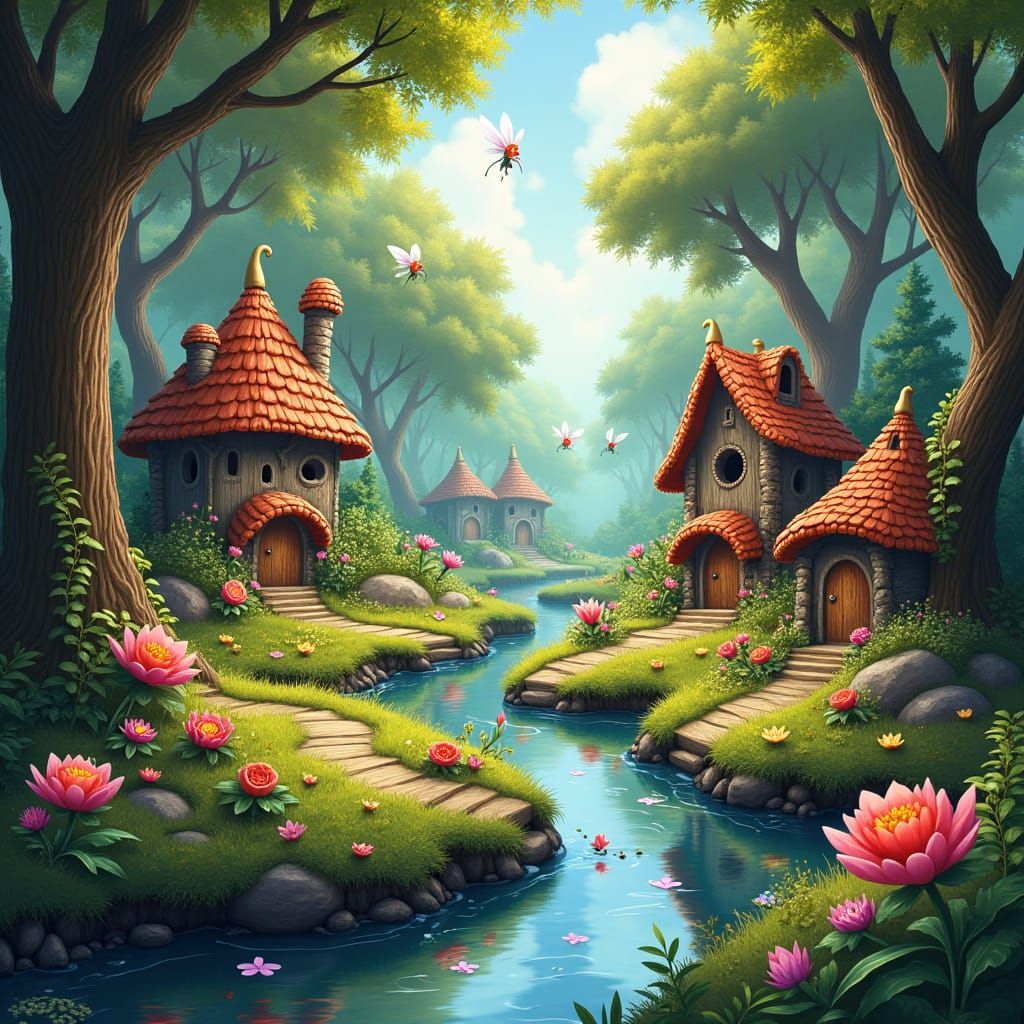 Whimsical Fairy Forest Concept Art in 8k