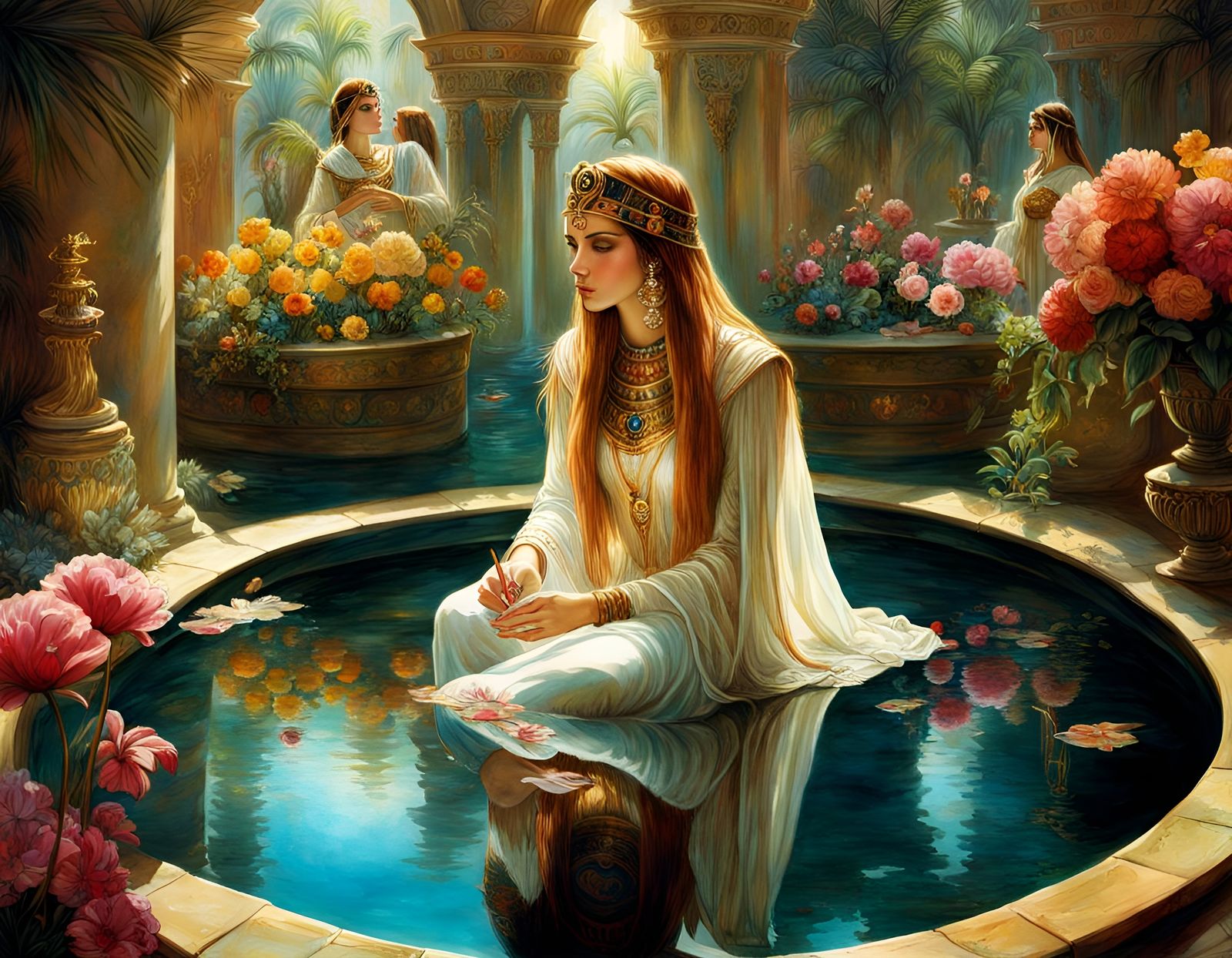Egyptian Princess Reflecting, Renaissance Style