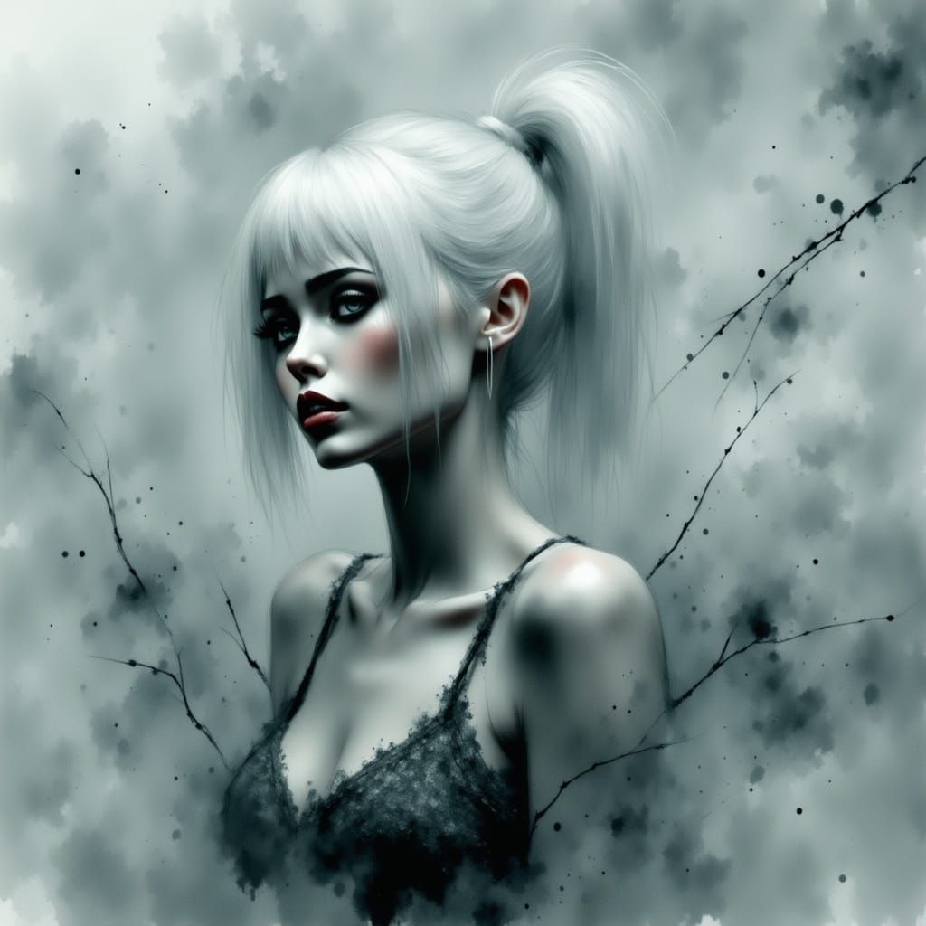 Ethereal Goddess in Oriental Blue Eyes