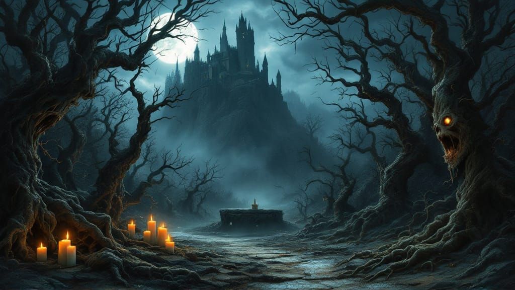 Ethereal Moonlit Forest Dreamscape