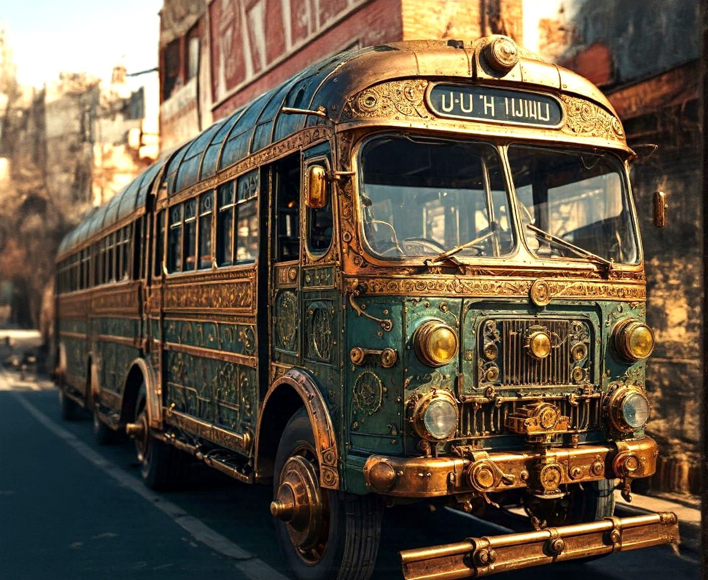 Steampunk Pakistani Bus: Richly Decorated Design