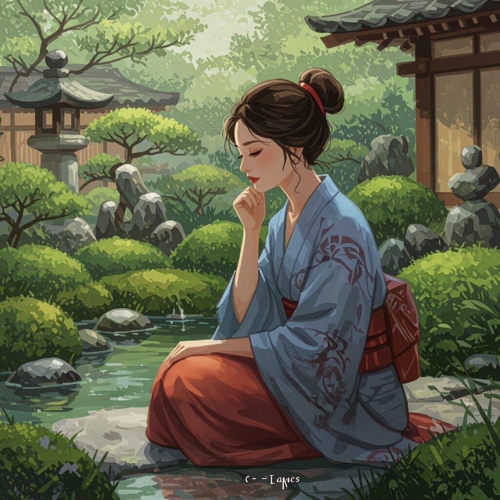 Serene Still Life with Calming Text Overlay