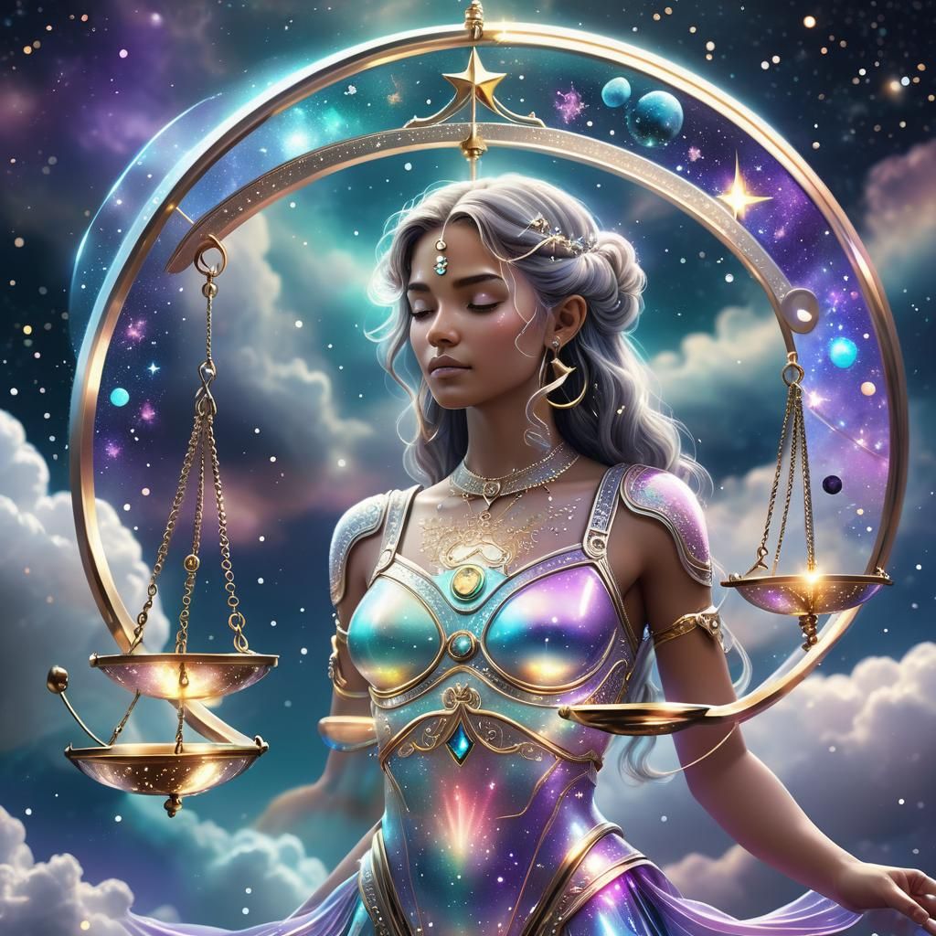 Libra Starsign in Galactic Space as Digital Art