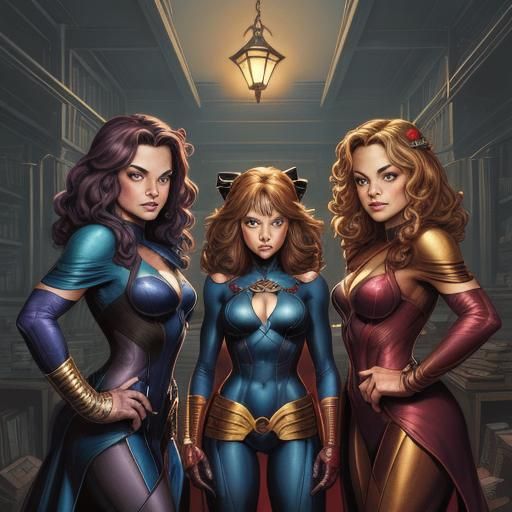 Three Little Girls: Comic Book Art Style