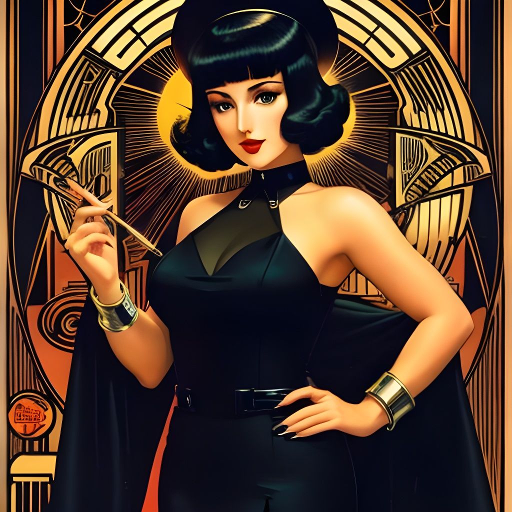 Art Deco Singer Behind Shadow