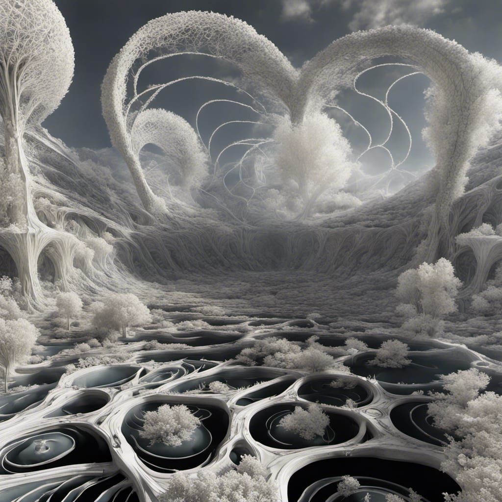 Gigantic Fractal Structure on Desolate Landscape in 3D