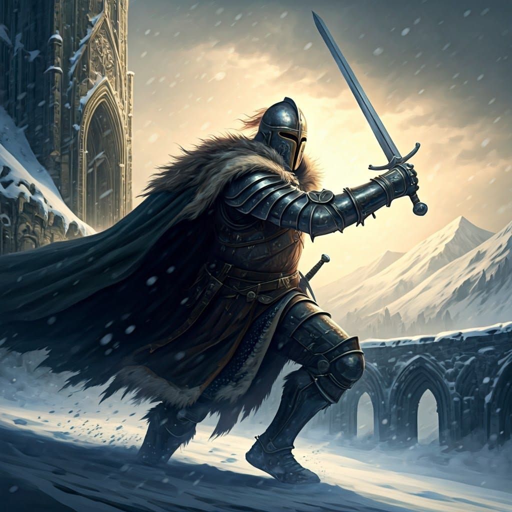 Gallant Knight in Epic Winter Battle