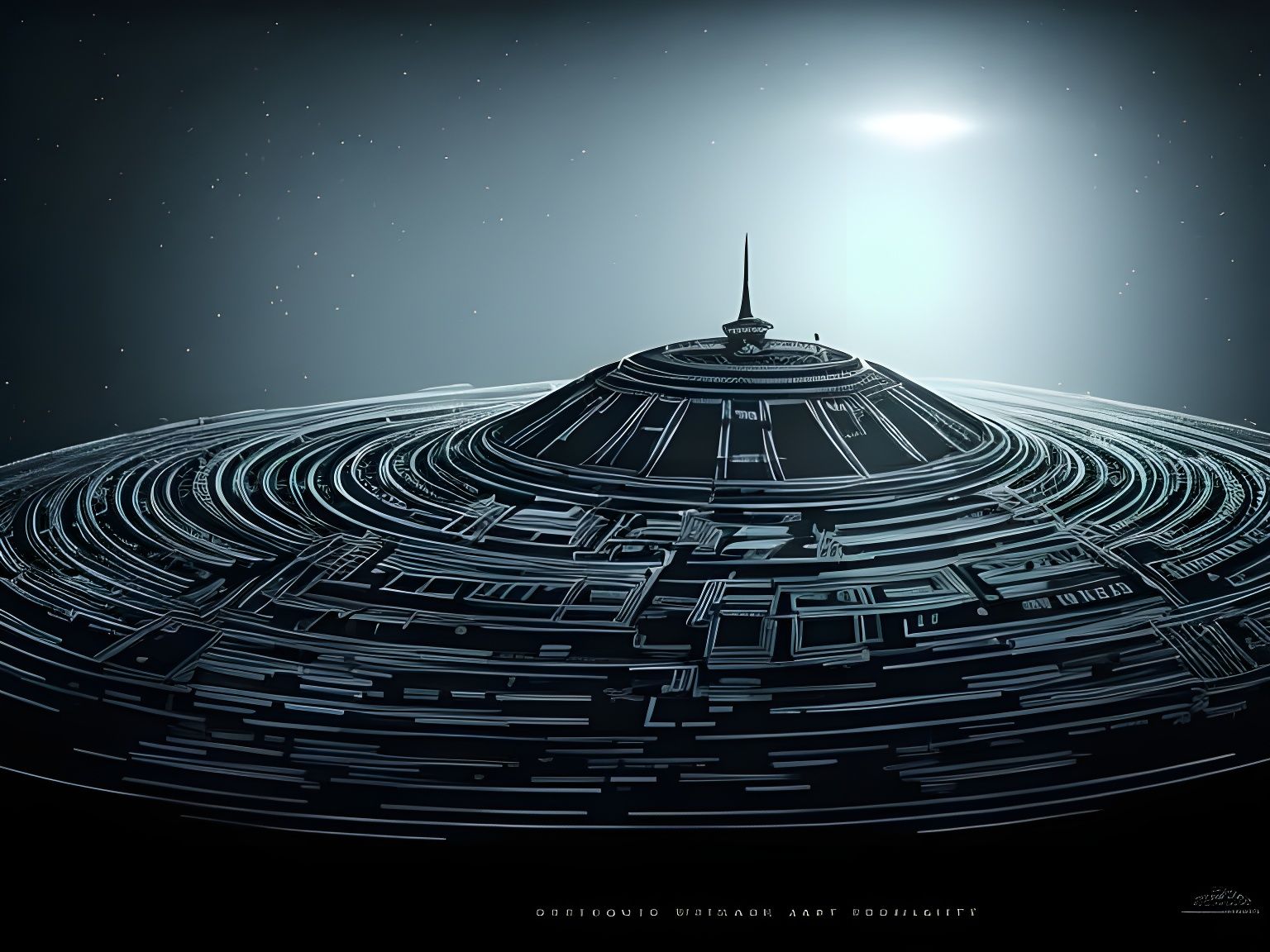 Eldritch Spaceship Entity in Metal Style