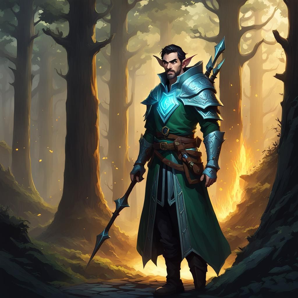 Detailed Elf Illustration in Whimsical Vector Style