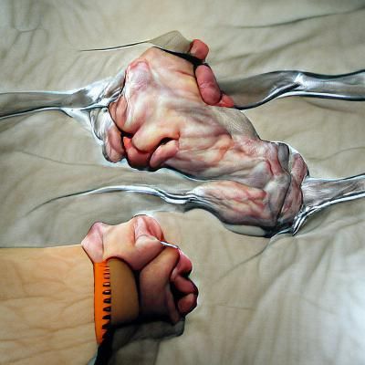Hyperrealistic Image of Hands Holding