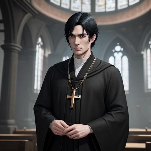 Young Columban of Iona in Celtic Monastic Robes