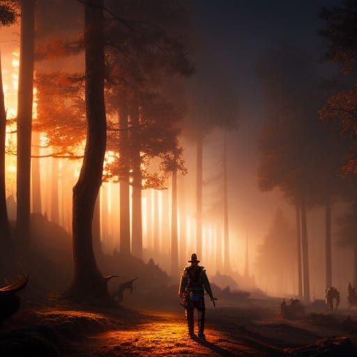 Dark Fantasy Leash Freak in Detailed Matte Painting