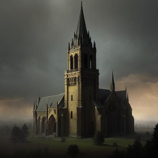 Epic Cinematic Bell Tower with Golden Light