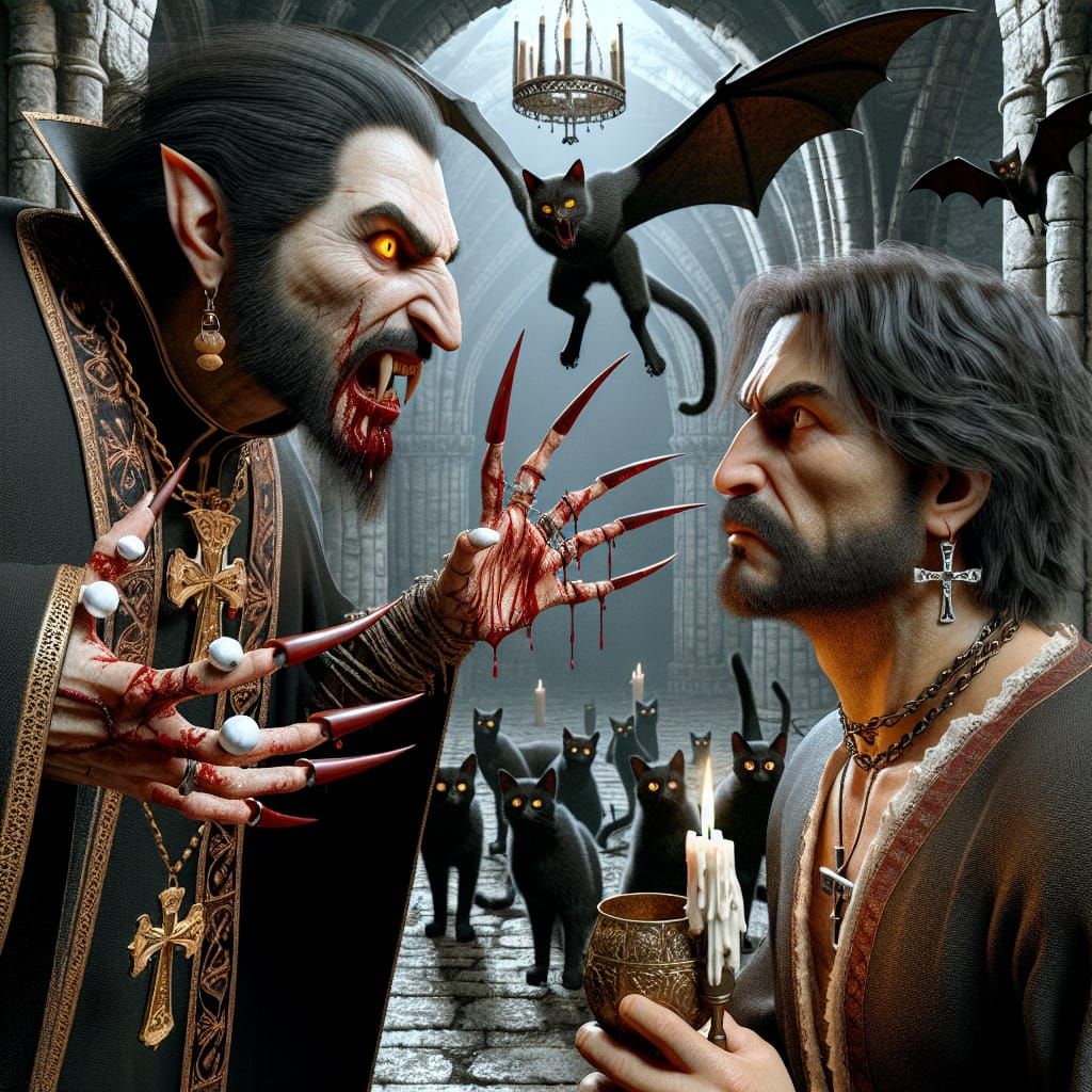 Horrifying Vampire Encounter in Ruined Castle