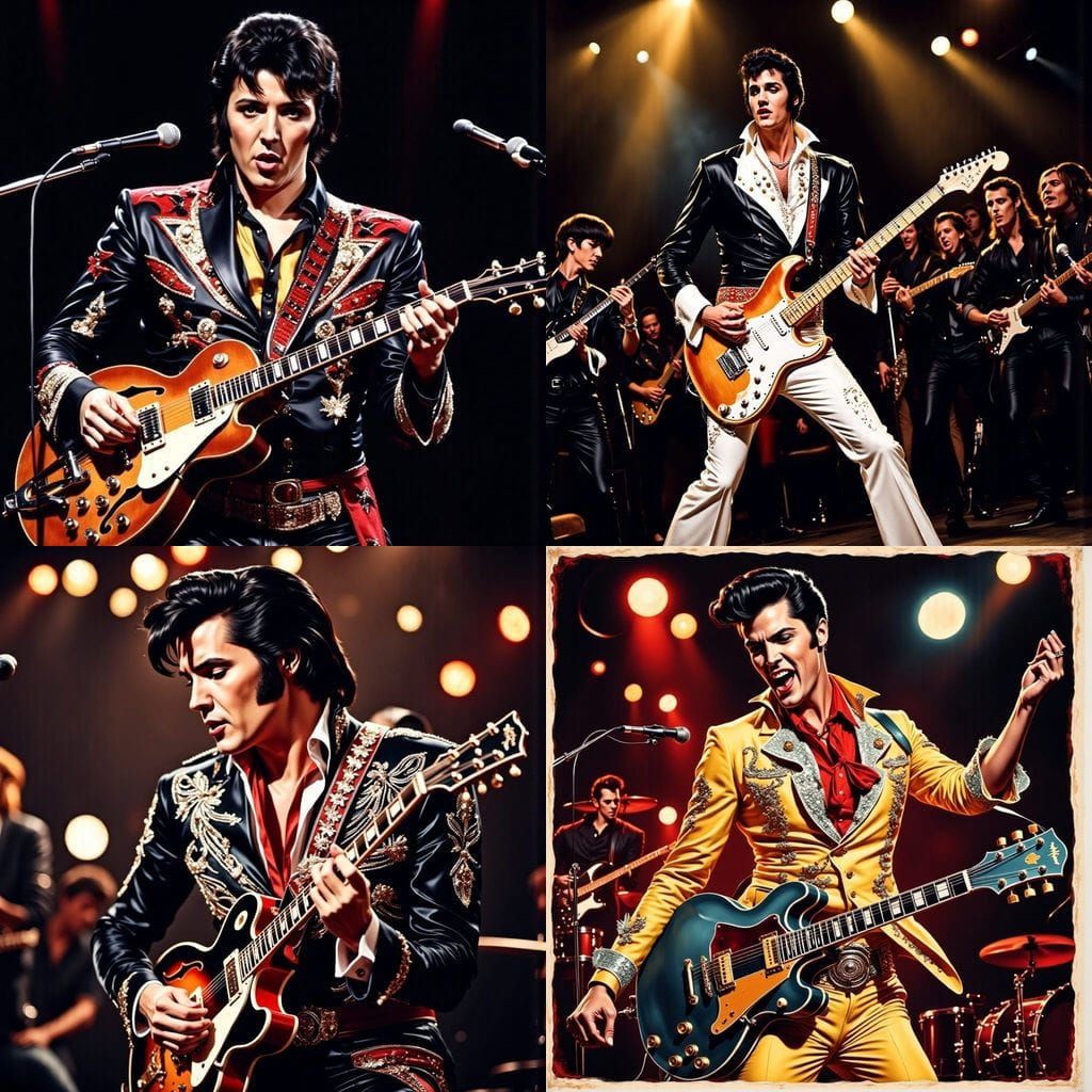 Elvis Performs Jailhouse Rock in a Retro Rockabilly Style