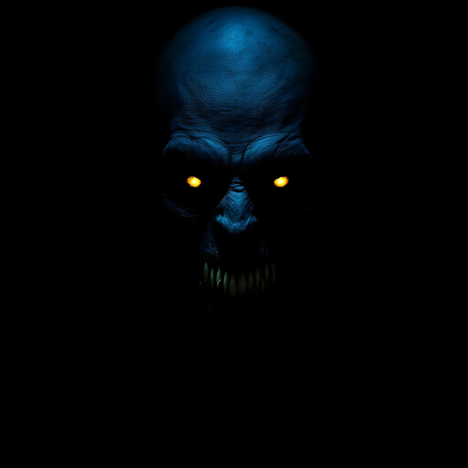 Sinister Grin Emerging From Darkness: Cinematic Horror