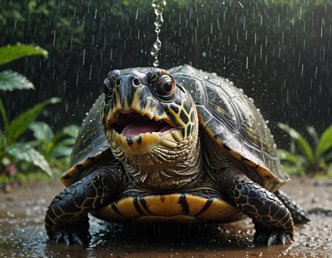 Surreal Turtle Hallucination in Cinematic Style