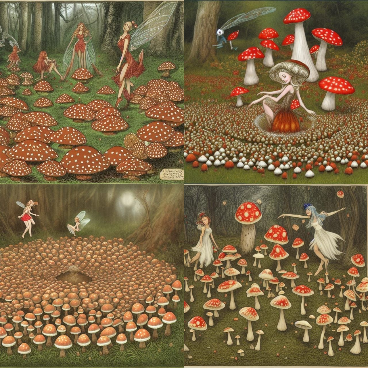 Enchanted Fairy Ring with Dancing Fairies