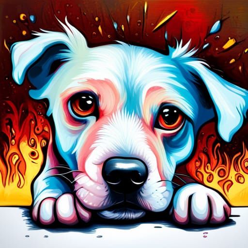 Graffiti Puppy: Colorful Street Art Creation