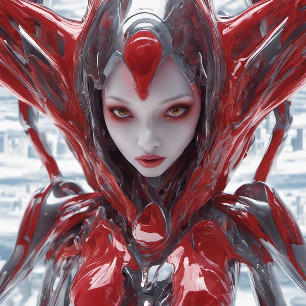 Futuristic Biomorph Interior with Volumetric Lighting