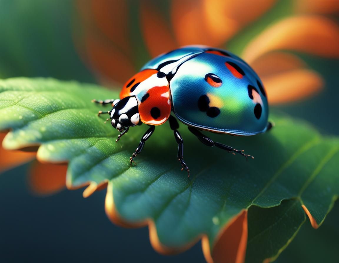 Ladybug on Leaf in Fantasy Concept Art