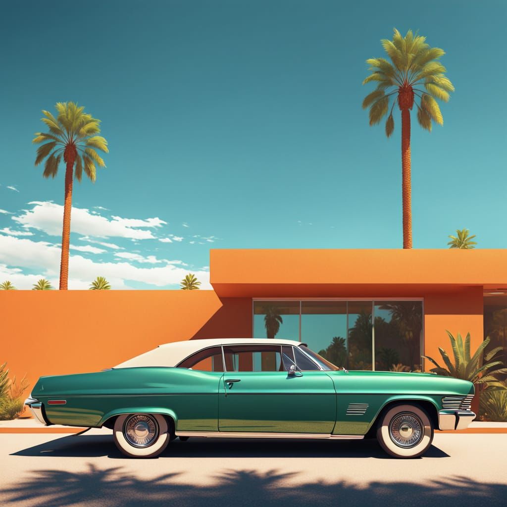 Retro-Futuristic Chevrolet Car by Palm Springs House in Vibr...