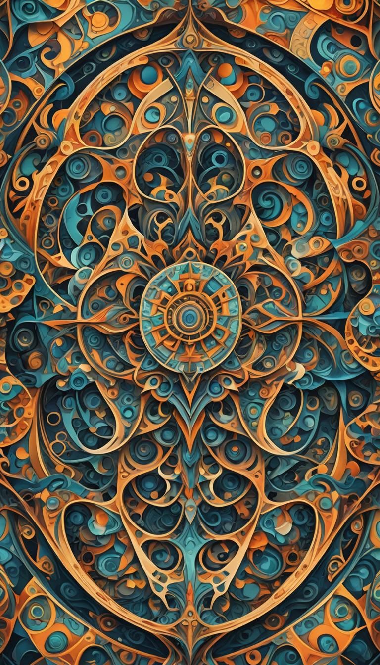 Kaleidoscopic Abstract Shapes in Surreal Digital Art