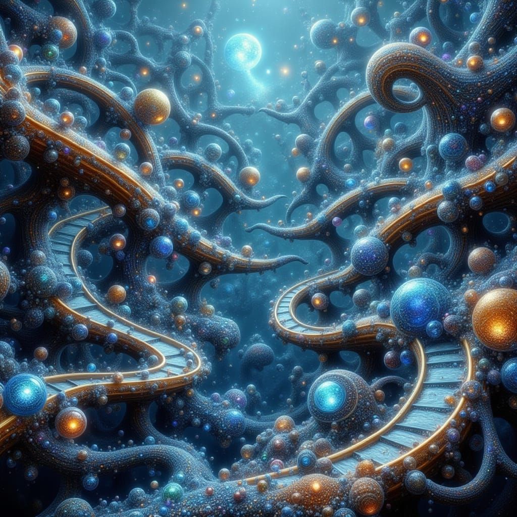 Dreamy Enchanted Rollercoaster with Pearl in a Fractalscape