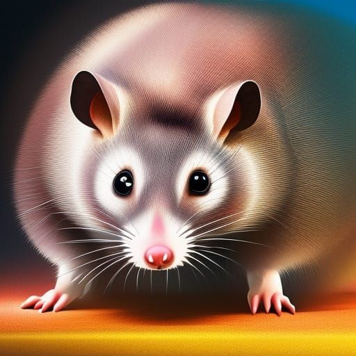 Hyperrealistic Buff Possum Lifting Weights