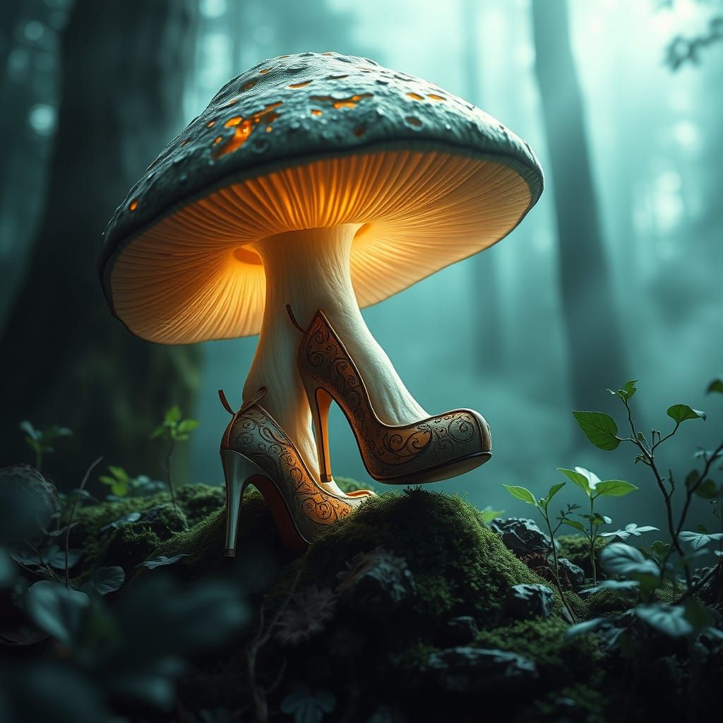 Glowing Mushroom Gives Birth to High-Heeled Shoes in Enchant...