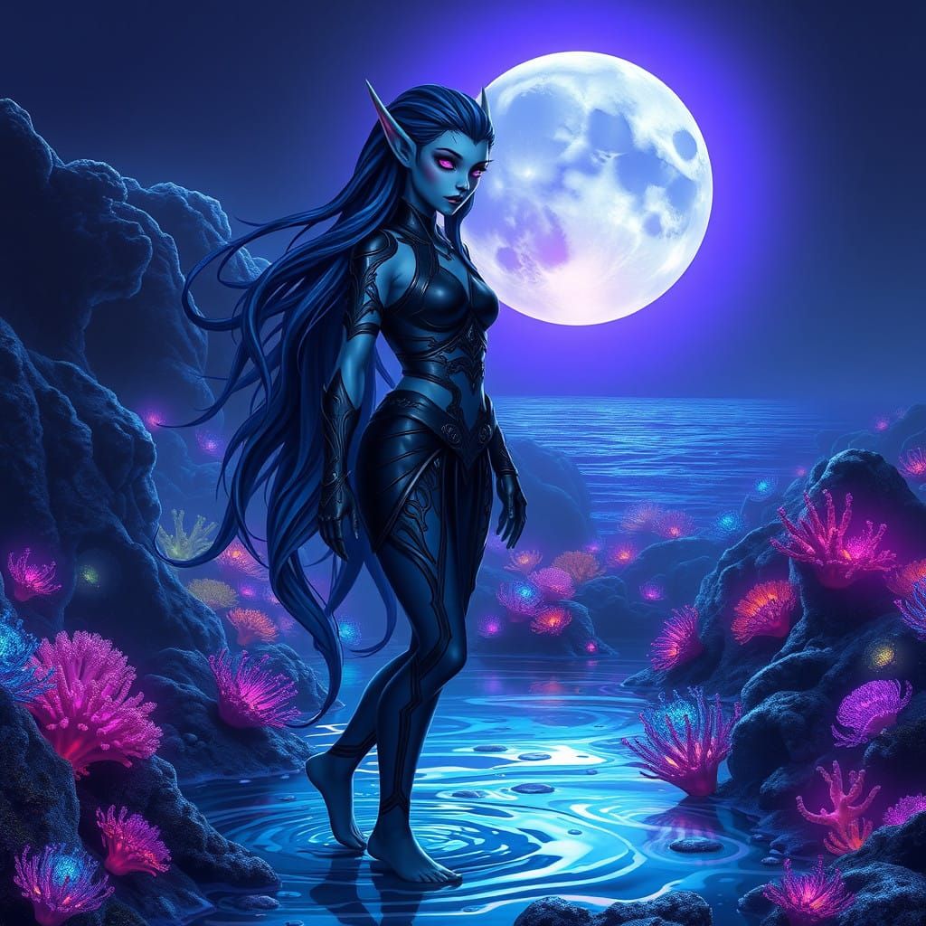 Majestic Sea Elf in Iridescent Armor