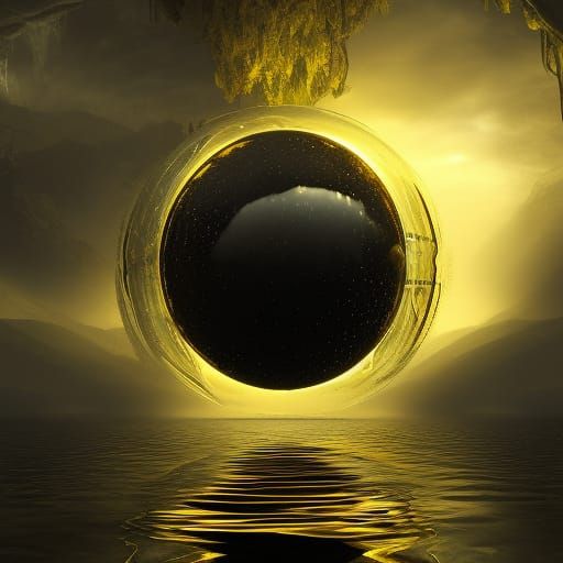 Glass Orb Reflection in Detailed Matte Painting