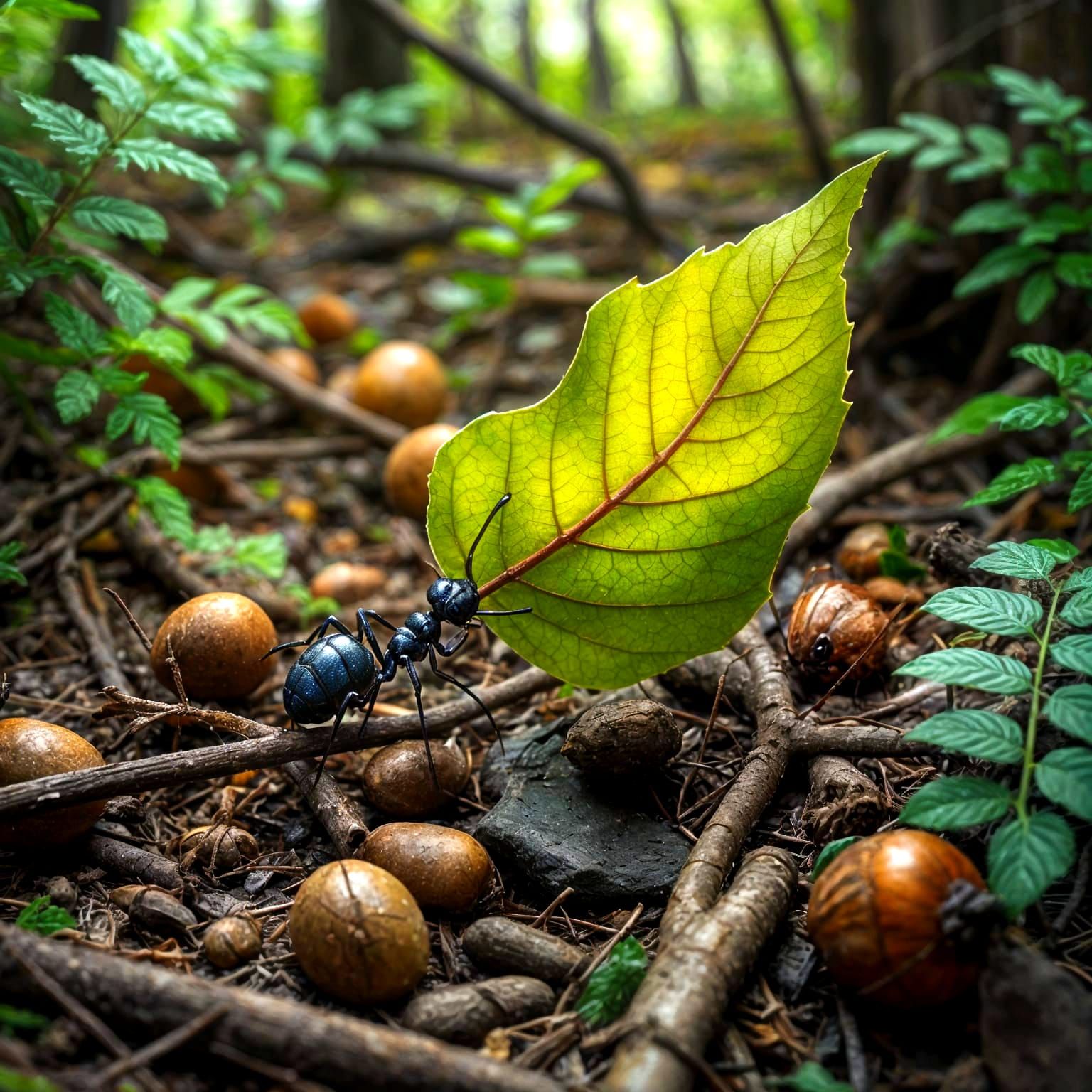 Vibrant Forest Scene in Whimsical Watercolor Style