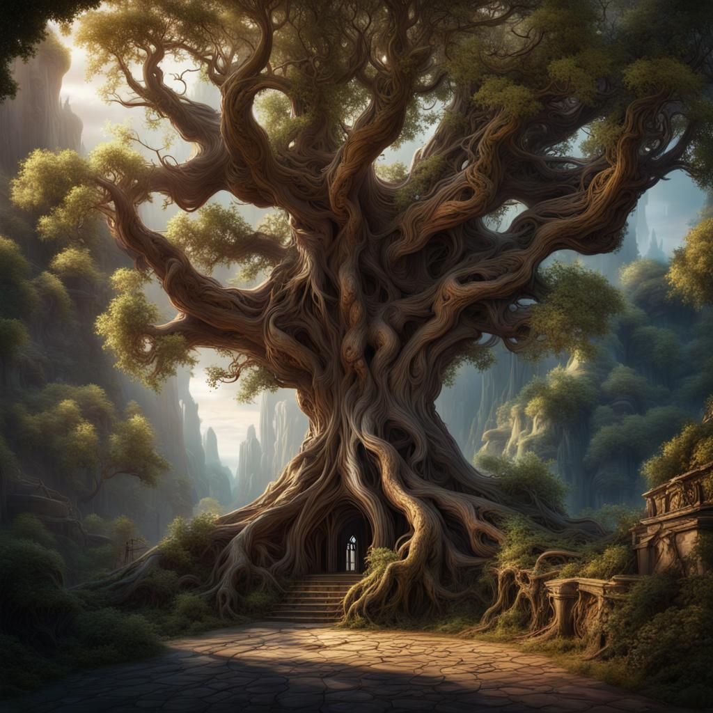 Ancient Tree Archway: Fantasy Concept Art