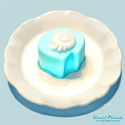 Watercolor Soap in Dish on Yellow Background