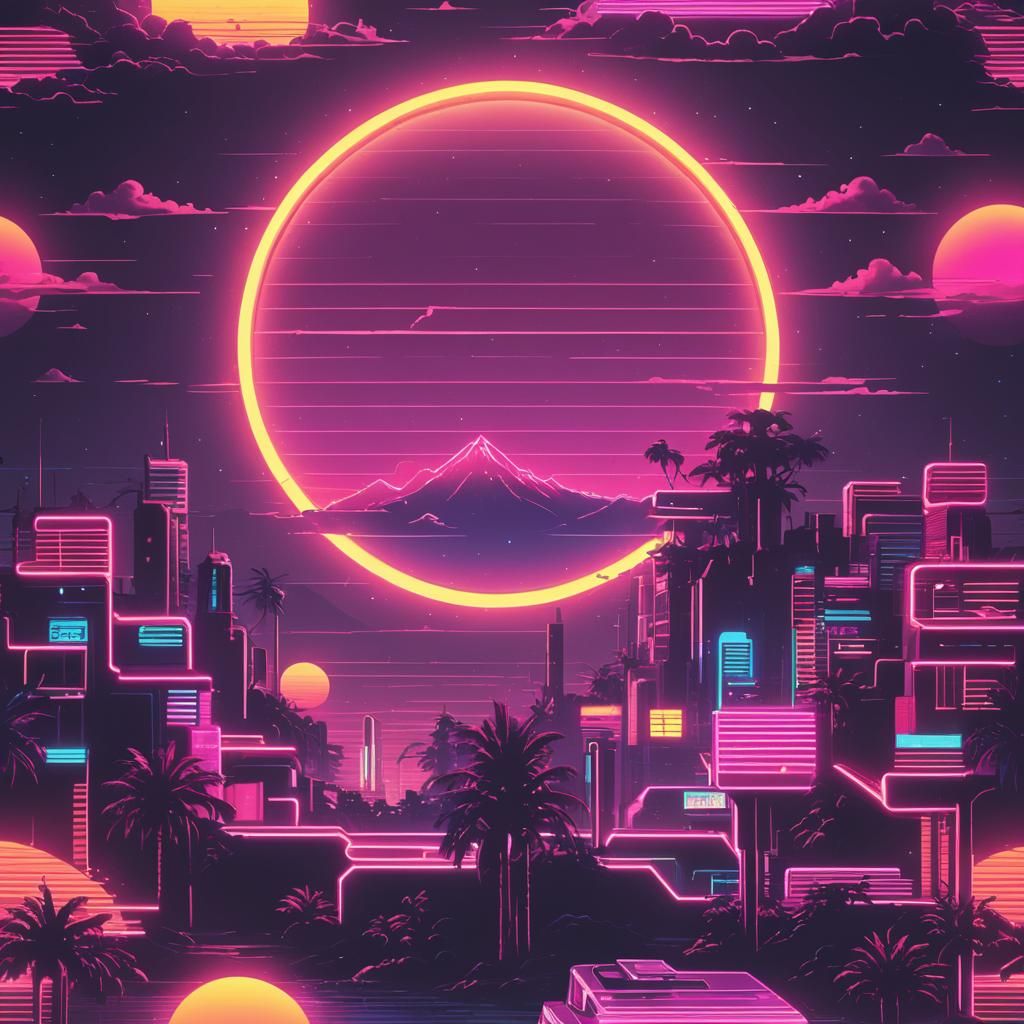Pokemon Sun in Synthwave Neon Retro Style