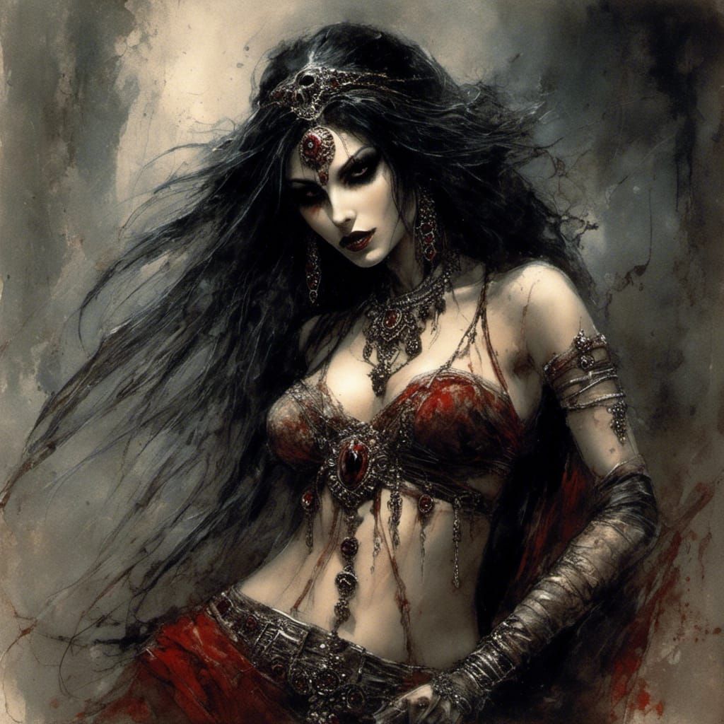 Vampire Belly Dancer in Dark Fantasy Style