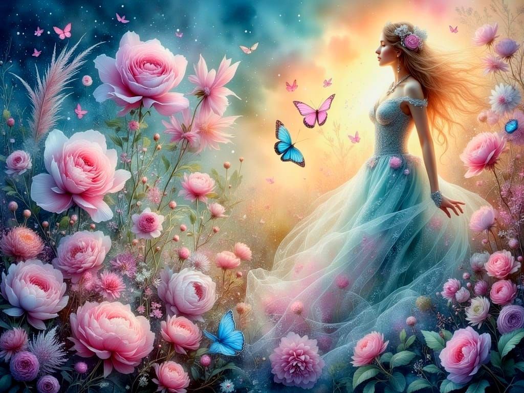 Mystical Magical Garden in Soft Pastel Hues