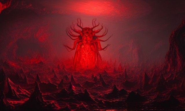Bug Demons Guarding Crystal: Eldritch Matte Painting